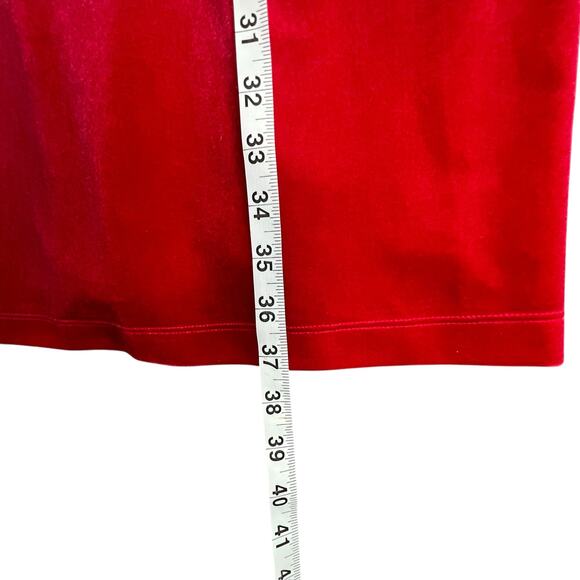 Gianni Bini Dress Womens 10 Red Velour Mock Neck Velvety Modern Holiday Festive - Picture 11 of 16